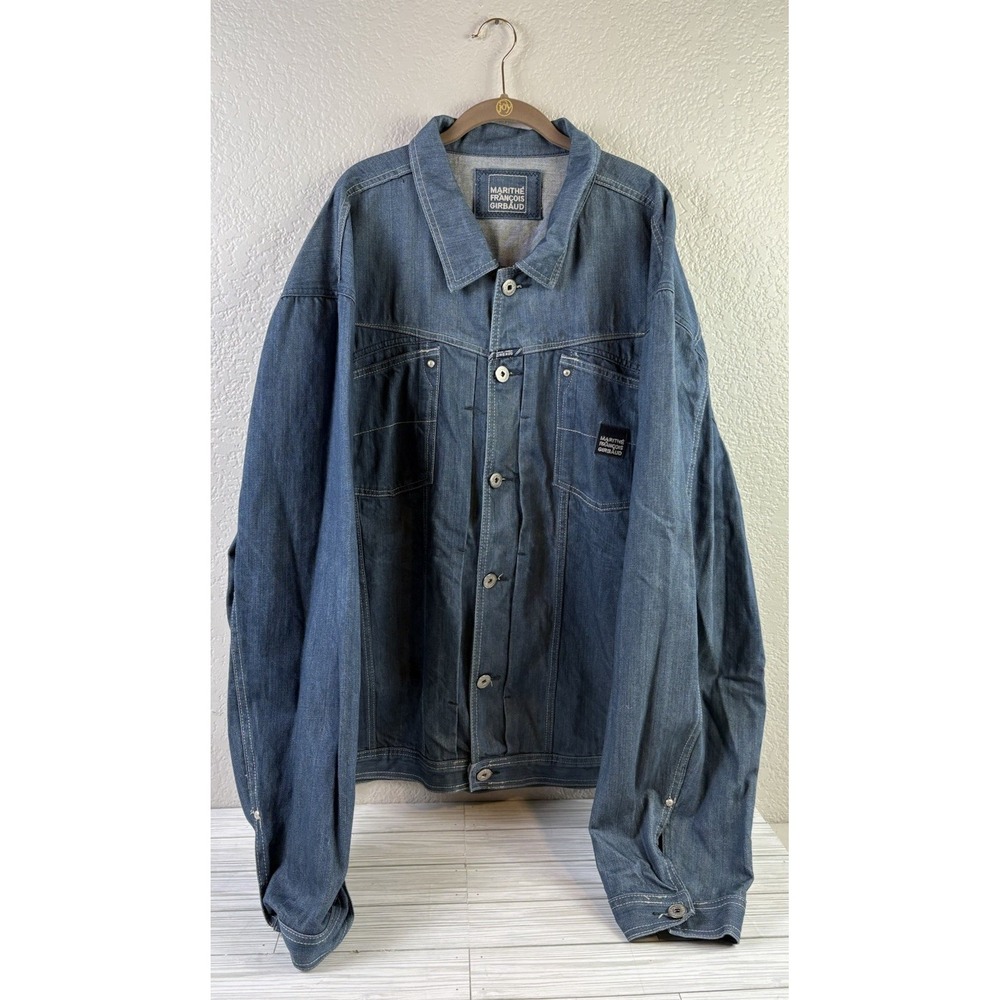 Vintage Marithe Francois Girbaud Blue Jean Jacket Mens Size 4XL Denim Trucker